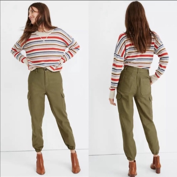 Madewell Pants - Madewell High Rise Cargo Fatigue Pants Olive Green
